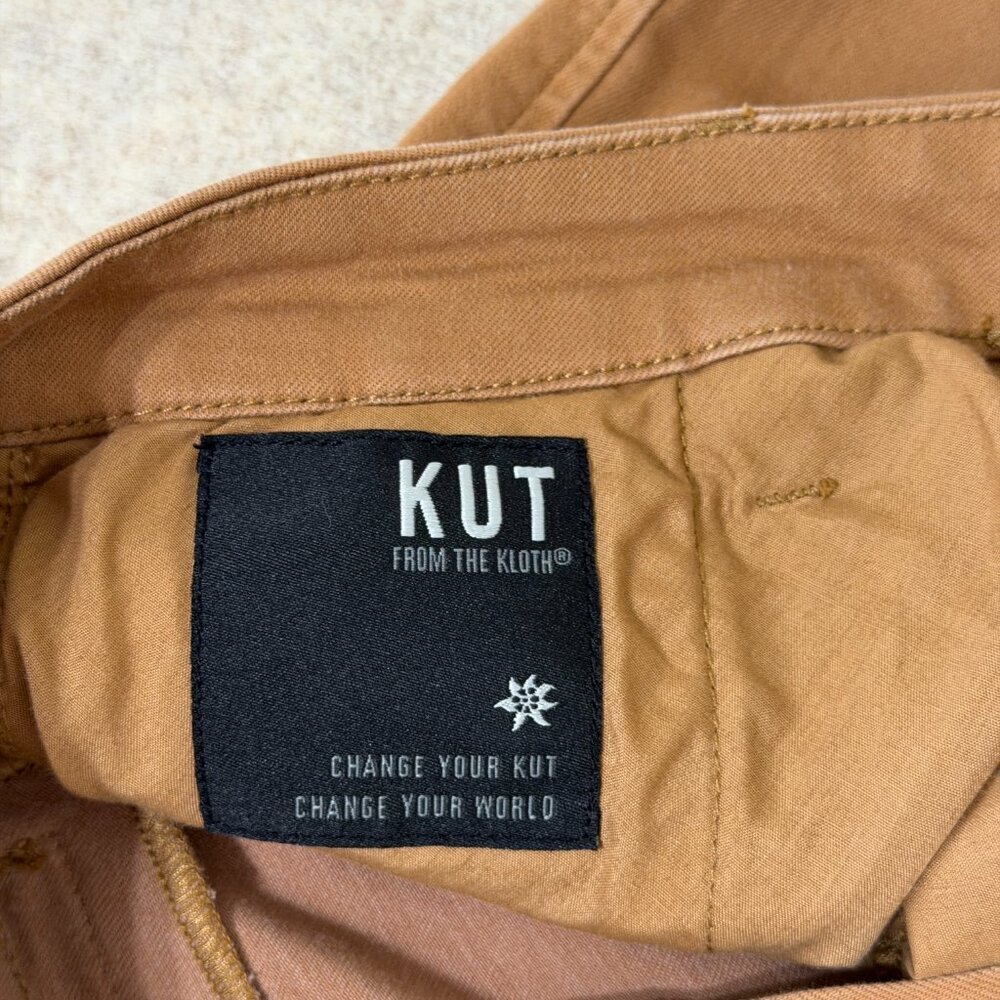 KUT From The Kloth Trouser Shorts Tan Mid Rise Stretch Casual Size 8 - Picture 5 of 15